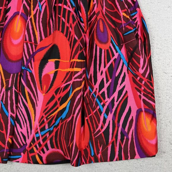 Milly Of New York Skirt Women’s 2 Multicolor Peacock Feather Pleated Knee Length - Picture 6 of 16